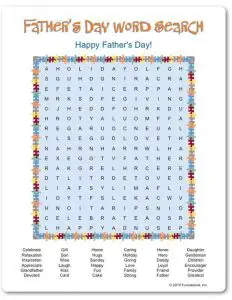 Father's Day Word Search for Adults
