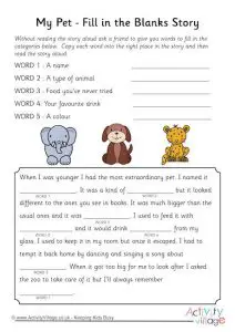 Fill in the Blank Stories for Preschoolers