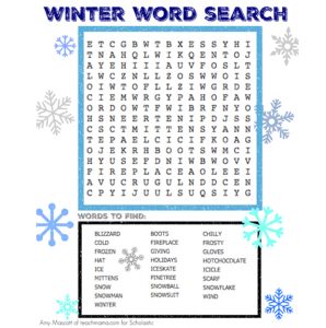 First Grade Word Search Winter