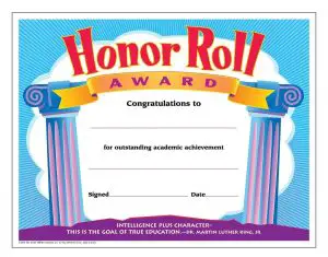 Free Honor Roll Certificate