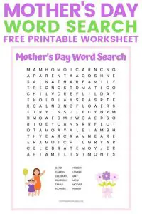 Free Mother's Day Word Search
