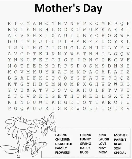 14 Emotional Mother's Day Word Searches - Kitty Baby Love