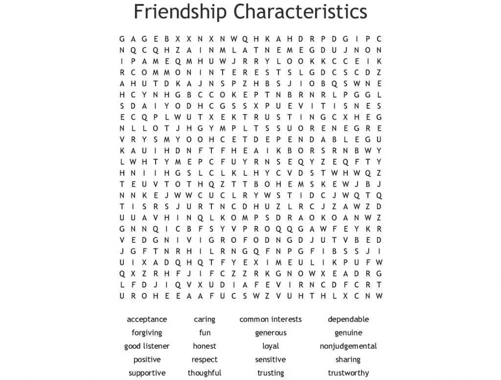 12 Fulfilling Friendship Word Searches | KittyBabyLove.com