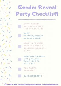 Gender Reveal Party Checklist