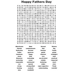 Happy Father's Day Word Search Printable