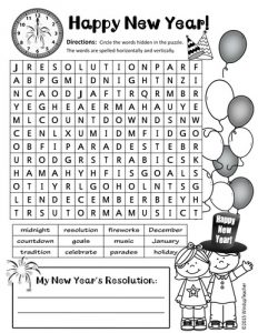 Happy New Year Word Search Puzzle