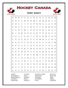 Hockey Word Search to Print
