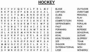 Hockey Word Searches