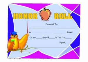 Kids Honor Roll Certificate