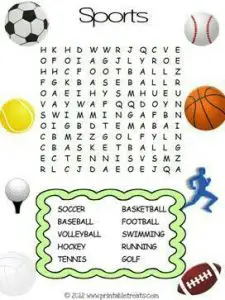 Kids Sports Word Search
