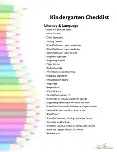 Kindergarten Checklist