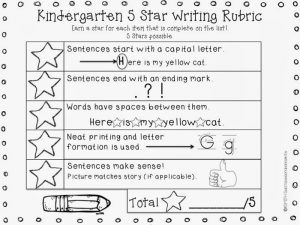 Kindergarten Writing Checklist