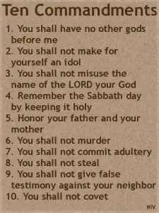 List of Ten Commandments Printable