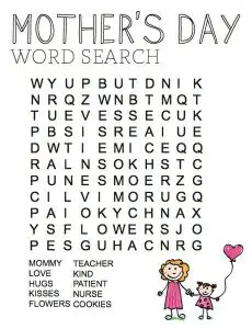 Mother's Day Puzzles Word Search
