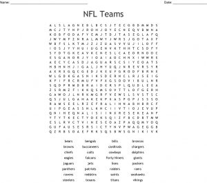 NFL Teams Word Search