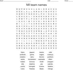 10 exciting nfl teams word searches kitty baby love