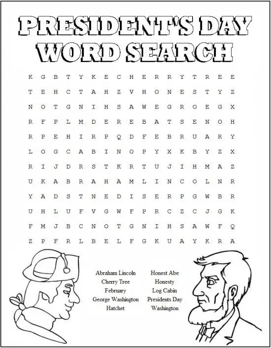 12 Engaging Presidents Day Word Searches Kitty Baby Love
