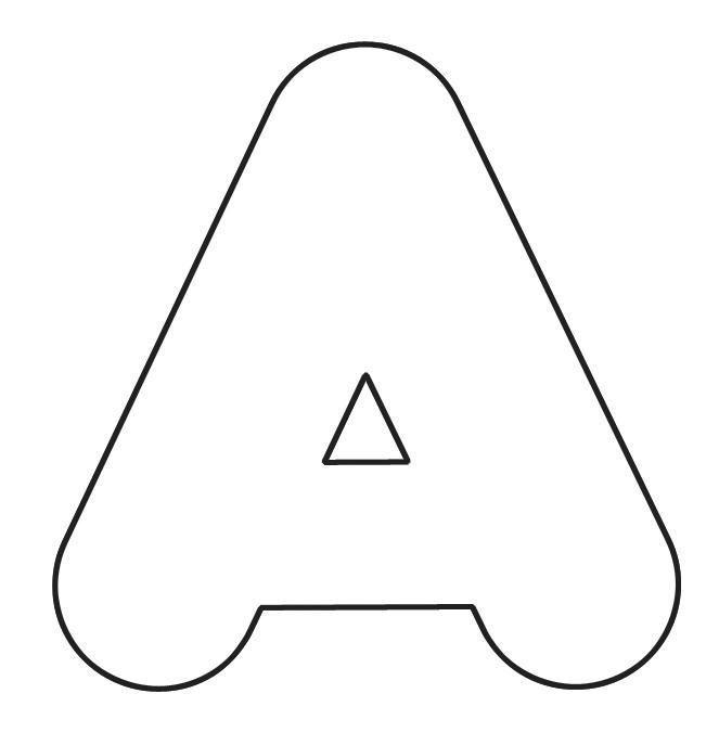 bubble letter a outline