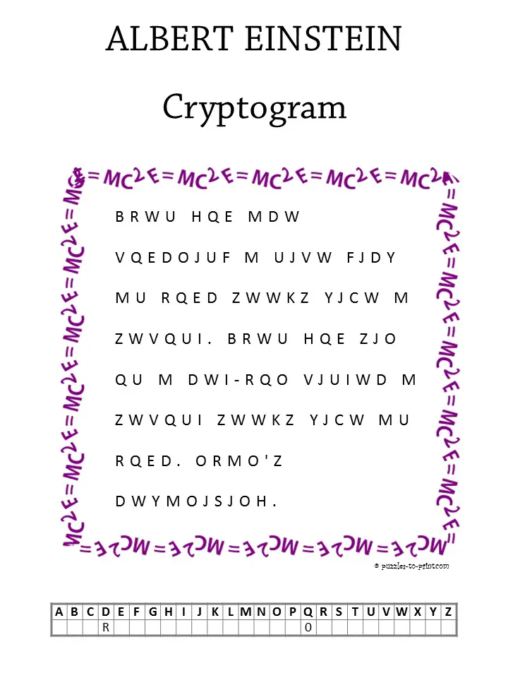 Free Printable Cryptograms Pdf Printable World Holiday