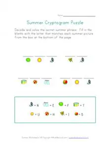 Printable Cryptograms for Kids