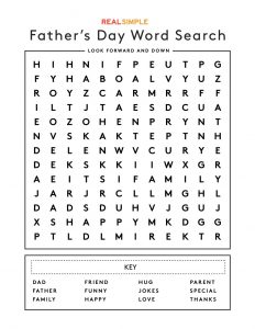 Printable Father's Day Word Search Puzzles