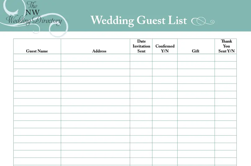 12 Ceremonial Wedding Guest Lists Kitty Baby Love
