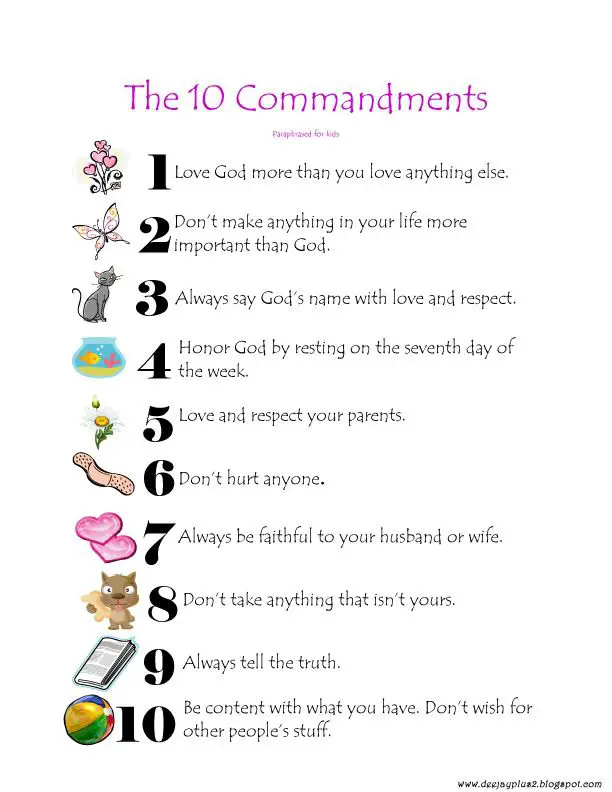 Printable Free Printable 10 Commandments