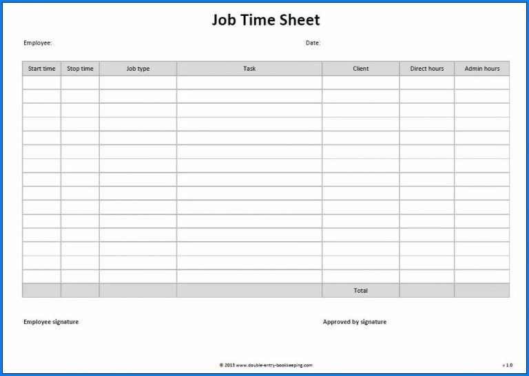 16 neat printable time sheets kittybabylovecom