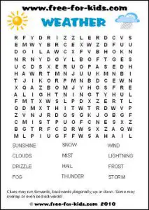 Printable Word Search Games for 4th Grade