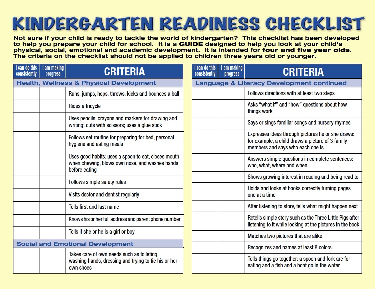 14 Helpful Kindergarten Readiness Checklists