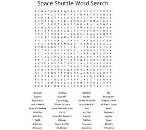 Space Shuttle Word Search