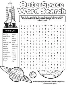 Space Themed Word Search