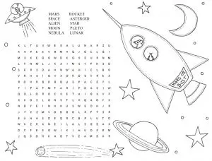 Space Word Search for Kids