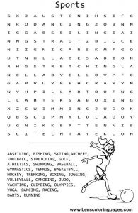 Sports Word Search Puzzles Printable