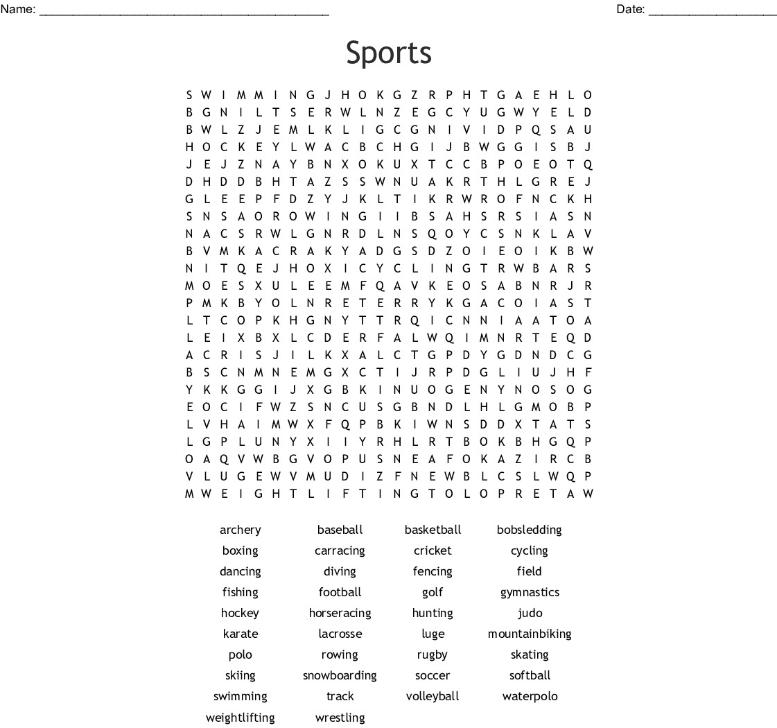 16 fun sports word searches kitty baby love