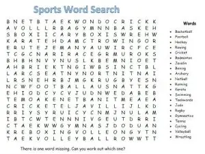 Sports Wordsearch for Adults