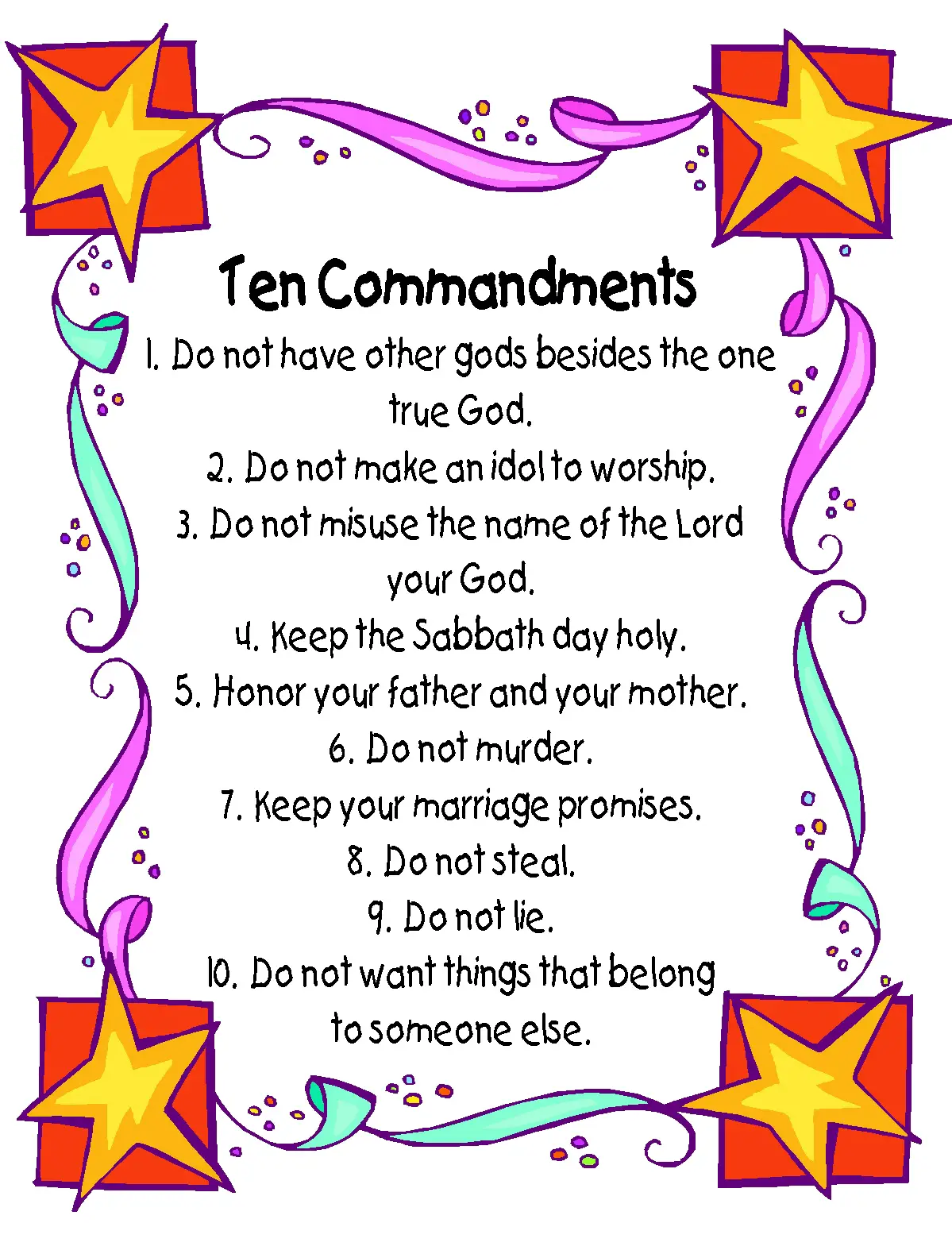 16 Sacred Ten Commandments Printables