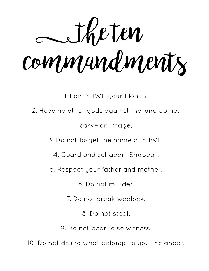 16 Sacred Ten Commandments Printables Kitty Baby Love