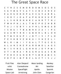 The Great Space Race Word Search