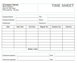 Time Sheets