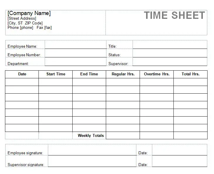 Hide The Timesheets Worksheet