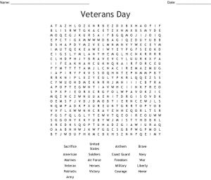 Veterans Day Word Search