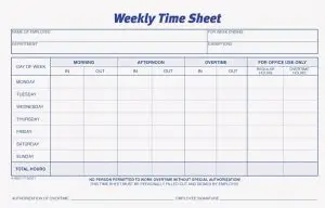 Weekly Time Sheets
