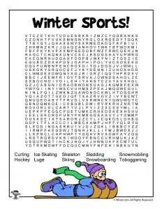 Winter Sports Word Search