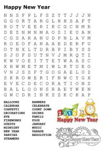 Word Search Happy New Year