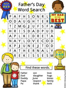 Word Search for Father's Day