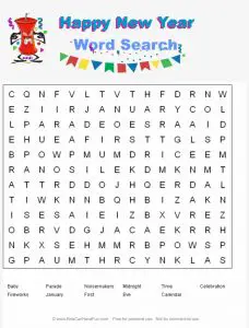 Word Search for the New Year