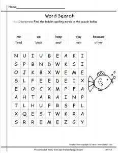 Word Searches for 1st Grade