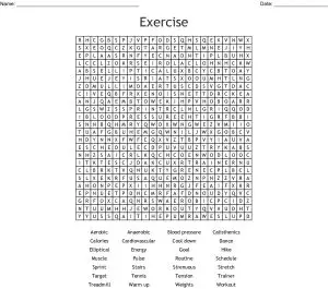 Working Out Word Search Image