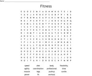 Workout Time Word Search